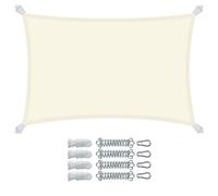 VOUNOT® Voile d'ombrage Rectangulaire Imperméable Auvent Protection en Polyester avec Kit de Montage Toile Ombrage Protection UV 95% Résistant et Respirant pour Jardin Terrasse et Balcon 3x2m Beige