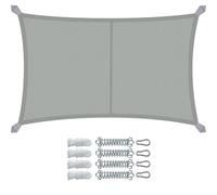 VOUNOT® Voile d'ombrage Rectangulaire Imperméable Auvent Protection en Polyester avec Kit de Montage Toile Ombrage Protection UV 95% Résistant pour Jardin Terrasse et Balcon 3x5m Gris