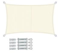VOUNOT® Voile d'ombrage Rectangulaire Imperméable Auvent Protection en Polyester avec Kit de Montage Toile Ombrage Protection UV 95% Résistant et Respirant pour Jardin Terrasse et Balcon 3x5m Beige