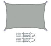 VOUNOT® Voile d'ombrage Rectangulaire Imperméable Auvent Protection en Polyester avec Kit de Montage Toile Ombrage Protection UV 95% Résistant pour Jardin Terrasse et Balcon 3x2m Gris