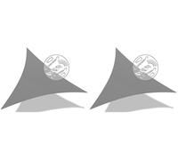 VOUNOT® Voile d'ombrage Triangle avec Le Kit de Fixation | Matière résistante aéré 100% Nouveau HDPE-180g/m2 | Bloque 90% Rayons UV | Kit de Montage Inclus |Taille 3.6x3.6x3.6M Gris (Lot de 2)