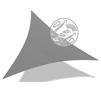 Voile d'ombrage Triangle HDPE VOUNOT - Gris - 3.6x3.6x3.6M - 19 pcs kit de montage - Anti-UV
