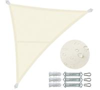 VOUNOT® Voile d'ombrage Triangle en Polyester Imperméable avec Kit de Montage 3x3x3m Beige