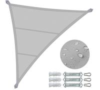 VOUNOT® Voile d'ombrage Triangle en Polyester Imperméable avec Kit de Montage 5x5x5m Gris Clair