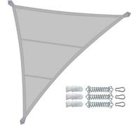 VOUNOT® Voile d'ombrage Triangle Imperméable Auvent Protection en Polyester avec Kit de Montage Toile Ombrage Protection UV 95% Résistant et Respirant pour Jardin Terrasse et Balcon 5x5x5m Gris Clair
