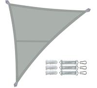 VOUNOT® Voile d'ombrage Triangle en Polyester Imperméable avec Kit de Montage 3x3x3m Gris