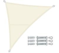 VOUNOT® Voile d'ombrage Triangle Imperméable Auvent Protection en Polyester avec Kit de Montage Toile Ombrage Protection UV 95% Résistant et Respirant pour Jardin Terrasse et Balcon 3x3x3m Beige