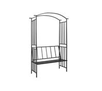 vidaXL Arc de roses avec banc 128x50x207 cm Fer Noir