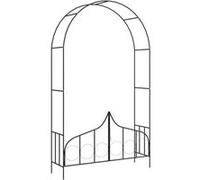 vidaXL Arc de roses avec portail noir 138 x 40 x 238 cm Fer