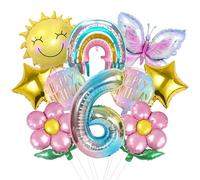 VOVhpbidy 10 Pièces Decoration Anniversaire Papillon 6 Ans Garçon Fille, Papillon Ballons Set de Décoration de Fête, Ballon en Aluminium de Anniversaire pour Enfants (6)