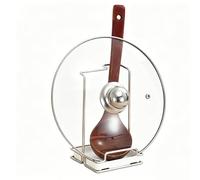 Voxlara Support de Couvercle et Repose-Cuillère en Acier inoxydable, Porte Couvercle Cuisine avec Bac d'égouttage, Support Multifonction pour Casserole avec Porte-Cuillère, Facile à Nettoyer
