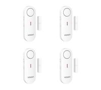 VOXON Alarme Maison sans Fil, Alarme Porte et Fenêtre avec Contrôle Volume 3 Niveaux et LED, Détecteur d’Ouverture de Porte 2-en-1 Alarme et Sonnette pour Maison, Appartement, Garage, Piscine (4Pcs)