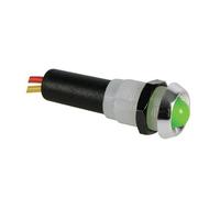 Voyant led vert 12v boitier chrome