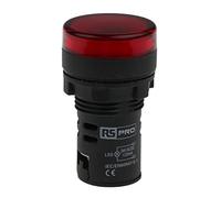 Voyant lumineux LED RS PRO Rouge 24 V (c.a./c.c.), Ø découpe 22mm, Montage panneau, IP65