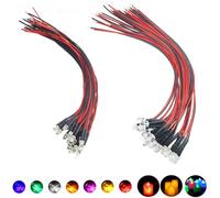 Vrabocry Lot de 20 diodes d'émission LED bleues de 5 mm - 7,9" CC - 9-12 V - Lumière LED claire ronde - Petites lampes LED