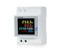 Vroomoto Compteur d'électricité monophasé sur Rail Din Compteur de Puissance CA Multifonction Numérique sur Rail Din 6 en 1 Écran LCD Tension Courant Facteur de Puissance (CA 250 V-450 V et D52-2066)