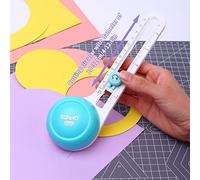 Vroomoto Coupe-Papier Circulaire, Outil de Coupe de Cercle Rotatif, Réglable à 360 Degrés, Machine DéCoupe Ronde 10 à 32 Cm, Opération Facile avec 3 Têtes Rechange pour