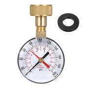 Vroomoto Manomètre de Test de Pression D'eau, Filetage Tuyau, Manomètre Pression D'eau, 2 1/2 Po, 0 à 200 PSI, Pointeur Rouge, Filetage Femelle 3/4 Po, Raccord en Laiton pour