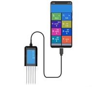 VRTYVEYBB Capteur de sol USB NPK pH Humidité mètre - Testeur numérique étanche IP68 pour l'agriculture, le jardinage et la culture hydroponique - Sonde en acier inoxydable (A)