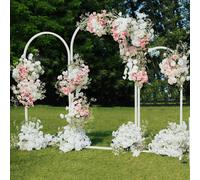 Vrygle Arche de Mariage en Métal Lot de 3 – Support Décoratif pour Fleurs et Ballons, Fond Photo, Arche de Jardin pour Mariage