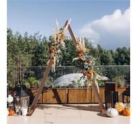Vrygle Arche de Mariage Triangulaire DIY en Bois, Structure Décorative pour Mariage, Arche de Fond pour Cérémonie Jardin Intérieur et Extérieur