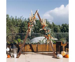 Vrygle Arche de Mariage Triangulaire DIY en Bois, Structure Décorative pour Mariage, Arche de Fond pour Cérémonie Jardin Intérieur et Extérieur