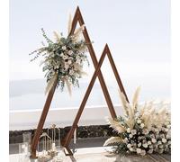 Vrygle Lot de 2 Arches de Mariage en Bois DIY – Arche Double Décorative pour Jardin et Mariage, Support Fleurs et Fond Photo, Intérieur Extérieur