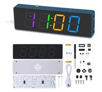 Vryzmo Ensemble de Pratique de Soudage Kit D'Horloge Numérique à 4 Chiffres avec Modes Colorés RVB, Projet D'Horloge à Affichage DIY