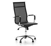 VS Venta-stock Fauteuil de Bureau inclinable Slim, Cuir synthétique, Chaise Executive avec appuie-tête et Coussin rembourré, Hauteur réglable, Design Ergonomique.