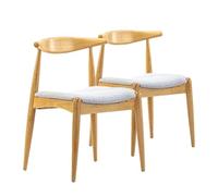 VS Venta-stock Pack 2 chaises Corzo, Couleur chêne, Bois Massif, 52,5 cm (Longueur) 50 cm (Profondeur) 74.5 cm (Hauteur)