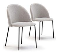VS Venta-stock Pack 2 chaises Salle à Manger tapissées Kenia Gris Sable, certifiée par la SGS, 43 cm (Largeur) x 47cm (Profondeur) x 78,5 cm (Hauteur)