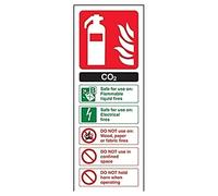 vsafety 11004 ac-s Panneau extincteur, carte d'identité de CO2, autocollant, Portrait, 75 mm x 200 mm, noir/vert/rouge