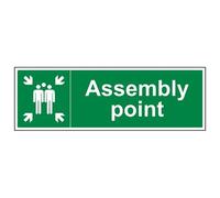 vsafety 17037bp-r Panneau Fire Point Générale, "point de montage, en plastique rigide, paysage, 600 mm x 200 mm, vert