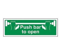 vsafety 22001 ax-r Lave-vaisselle état Panneau de porte, Push Bar to Open", paysage, 1 mm rigide en plastique, 300 mm x 100 mm, vert