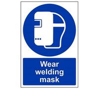 vsafety 41048 au-r "Porter Masque de soudure obligatoire ppe Panneau, en plastique rigide, Portrait, 200 mm x 300 mm, bleu