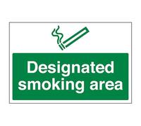 vsafety 57041ba-r "Zone fumeur Désigné Prohibition Panneau, en plastique rigide, paysage, 300 mm x 200 mm, vert