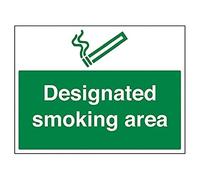 vsafety 57041bf-r "Zone fumeur Désigné Prohibition Panneau, en plastique rigide, paysage, 400 mm x 300 mm, vert