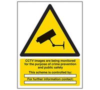 vsafety 6e031an-s "CCTV surveiller/Images sont signe d'avertissement de sécurité, vinyle autocollant, Portrait, 150 mm x 200 mm, noir/jaune
