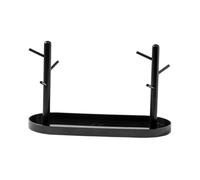 Vseutiac Plateau de Rangement pour Bijoux, élégant, Présentoir à Bijoux pour Colliers, à Poser sur Un Comptoir Ou Un Bureau, Idéal pour Les, Double Noir
