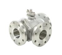 VSPPJYFG Vanne à Boisseau sphérique à Bride 3 Voies en Acier Inoxydable 304 DN100 Type T/L Q44F/Q45F-16P 4" à Commutation et régulation de dérivation et d'inversion(T Type)