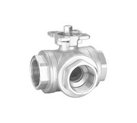 VSPPJYFG Vanne à Boisseau sphérique Trois Voies à Plateforme Haute en Acier Inoxydable SS304, Filetage Femelle Type T/L, 1/4", 3/8", 1/2", 3/4", 1", DN8/DN10/DN15/DN20/DN25(T Type,1.25 inch)
