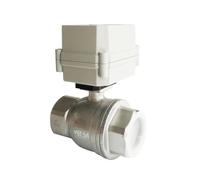 VSPPJYFG Vanne d'eau motorisée à Ouverture/Fermeture Normale DN40 en Acier Inoxydable 304, 1 1/2'', AC110-230 V, avec indicateur(Npt,AC-CR502 Normally Close)