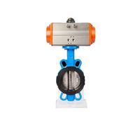 VSPPJYFG Vanne Papillon pneumatique D671X-10/16, Type Wafer, sphérique, en Acier Inoxydable 304, à Fermeture Rapide, DN40/50/65/80/100-300(Dn150,304 Plate)