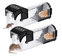 vsshe 2Pcs Piege a Souris Vivante, Pièges à Souris sans Cruauté, Professionnel Sensible Tapetteà Souris Attrape, Tapette avec Appat, Attrape Souris pour Garage, Grenier Jardin Maison Cuisine