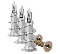 vsshe 60 Pcs Chevilles pour Placoplatre, Cheville Queue de Cochon, Chevilles pour Plaques de Plâtre avec Vis Autoforeuse, Autoperceuses en Métal pour Plaques de Plâtre Béton Briques (Lot de 3)