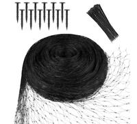 vsshe Filet Anti Oiseaux, 4x5m Noir Filets pour Jardin, Mailles de 20 x 20 mm Plante Filet de Protection avec Clous Plastique et Serre-Câbles, pour verger, Potager, étang à Poissons, Arbre Fruitier