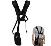 vsshe Harnais Débroussailleuse Réglable, Bandoulière Double en Tissu Oxford pour Tondeuse à Gazon/Coupe-Herbe, Sangle Ergonomique Anti-Fatigue pour Outils de Jardin, Noir
