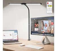 vsshe Lampe de Bureau à Double Tête LED Réglable, 160 LEDS 3 Modes Couleur 10 Luminosité Lampe de Lecture Flexible à 360° avec Télécommande & Contrôle Tactile pour Gaming, écran PC, Dessin, Puzzle