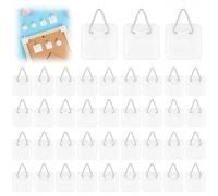 vsshe Lot de 36 Crochets Autocollants pour Tableau, Crochet Adhesif Mural, Crochets pour Cadres Photo Invisibles, sans Outils, pour Cadres Photos Miroirs Décorations, Art Mural (Grand Carré)