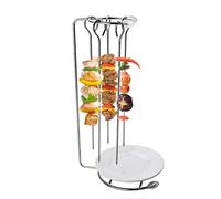 Vssictor Shish Kabob - Support de brochettes pour barbecue - Brochettes robustes en acier inoxydable avec support pour barbecue et support pour ustensiles de cuisine pour les excursions